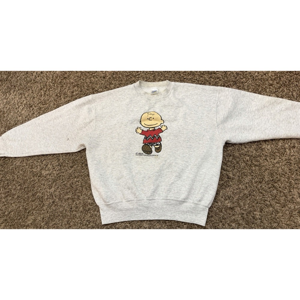 Vintage Official Fan Sportswear 1950's Peanuts Charlie Brown Sweatshirt Size L